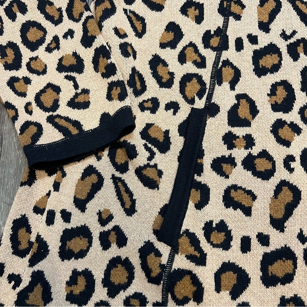 Rachel Zoe Animal Print Longline Zip Up Cardigan Knit Sweater Casual Warm 3X - Picture 7 of 13